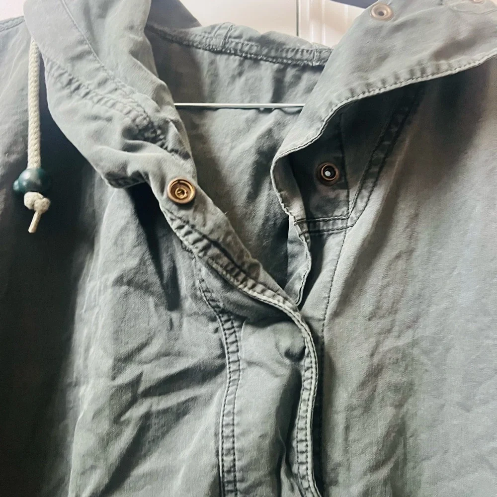 Olive Utility Jacket with Hood - Picture 4 of 5